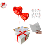 Vignette 1 Bouquet de 2 Ballons Coeurs Rouges à personnaliser By Livrer un Ballon
