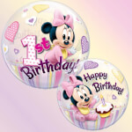 Vignette 3 Ballon Minnie Happy Birthday 1 An  56cm By Livrer un Ballon
