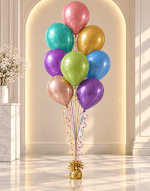 Bouquet de 8 ballons hélium multicolores 