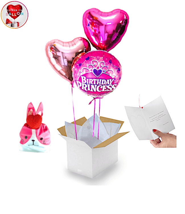 Image 1 Bouquet de Ballons Happy Birthday Princess+Ballotin de Big Frais Tagada