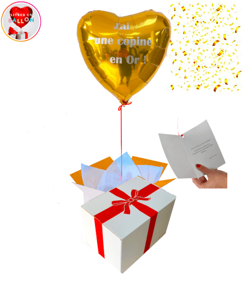 Ballon Coeur Or à Personnaliser By Livrer un ballon