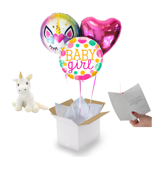 Image 1 Bouquet Baby Girl Naissance Licorne+Peluche Licorne