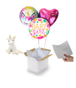 Vignette 1 Bouquet Baby Girl Naissance Licorne+Peluche Licorne