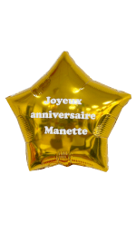 Ballon Etoile Dorée à Personnaliser By Livrer un Ballon