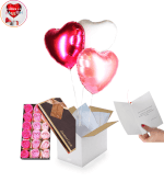 Vignette 1 Bouquet de Ballons 3 coeurs rosé+Coffret de roses de Savon.   by Livrer un ballon