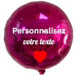 Ballon rond fushia à personnaliser