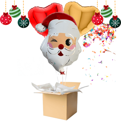 Bouquet de Ballons Père Noël 70 cm avec Cœurs – Cadeau Unique et Personnalisable