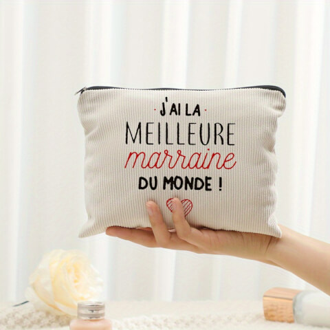 Image Trousse à maquillage meilleure marraine du monde – Cadeau personnalisé – Idée site cadeau anniversaire – Livraison rapide