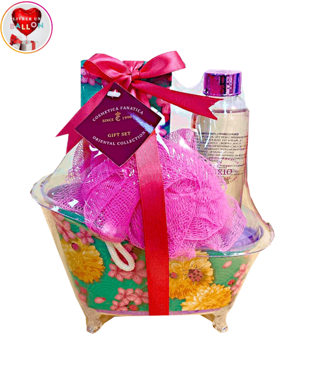 Image 1 Coffret soins relaxant,Gel Douche Senteur Rosé,Sel de Guérande,Rose de douche By Livrer un Ballon