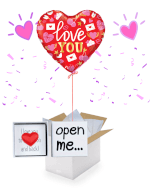 Vignette 1 Ballon Cœur “I Love You” 45 cm & Porte-Bonheur Cœur de Poche
