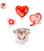 Vignette 1 Ballon Coeur Rouge +Bougie Parfumée Saint Valentin By Livrer un Ballon