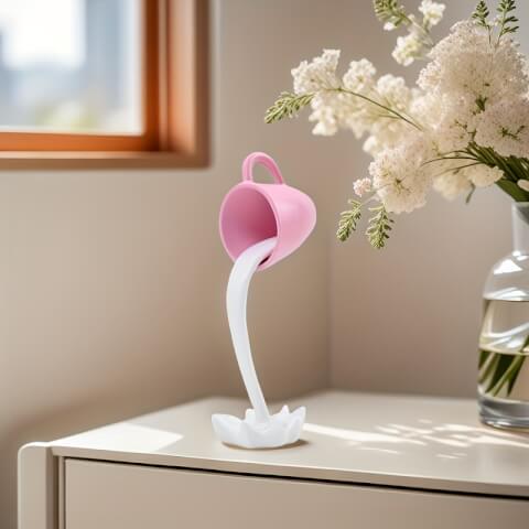 Un cadeau élégant et original à offrir,tasse à cafe rose et blanc