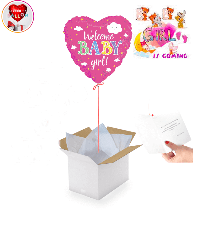 Image 1 Ballon Welcome Baby Girl By Livrer un Ballon