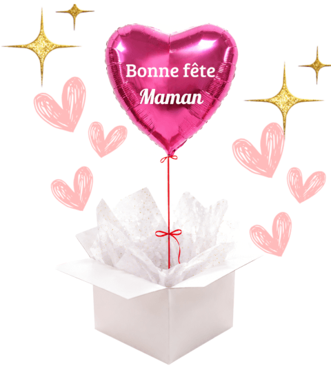 Ballon Cœur Rose Gonflé à l’Hélium texte sur le ballon personnalisable