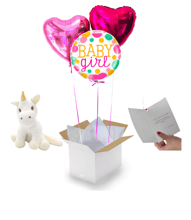 Image 1 Bouquet Baby Girl Naissance+peluche licorne