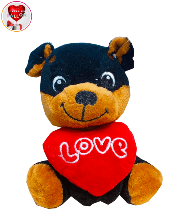 Image 1 Peluche Chiot Coeur"Love" By Livrer un Ballon