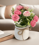 Plante en pot de rose artificielle – 18 cm