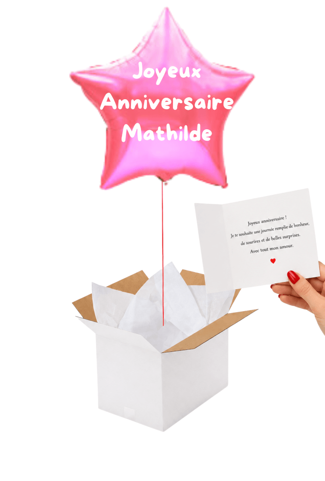 Image 1 Ballon Étoile Rose Personnalisé – Votre message sur mesure
