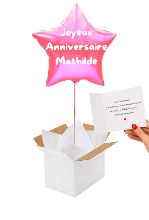 Ballon Étoile Rose Personnalisé – Votre message sur mesure