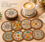 Set de 8 Dessous de Verres Floraux Bohème