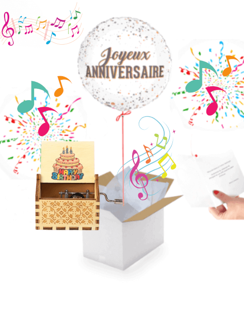 Ballon Joyeux Anniversaire avec Boîte Musicale "Happy Birthday to you"