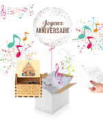 Vignette 1 Ballon Joyeux Anniversaire avec Boîte Musicale "Happy Birthday to you"