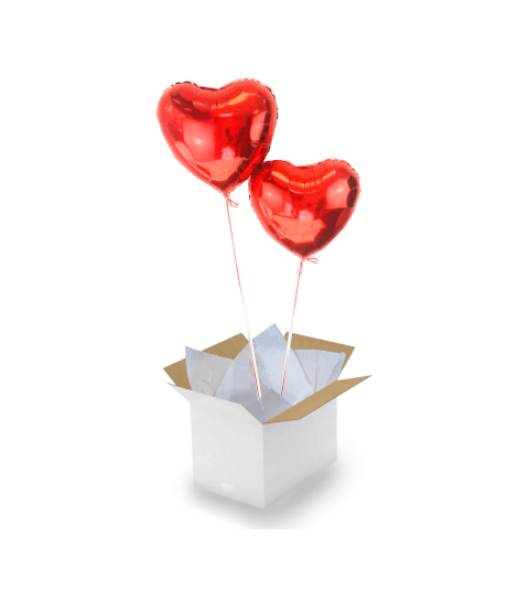 Ballon 2 Coeurs Rouges