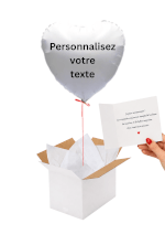 Ballon Cœur Blanc Personnalisé – Votre message sur mesure