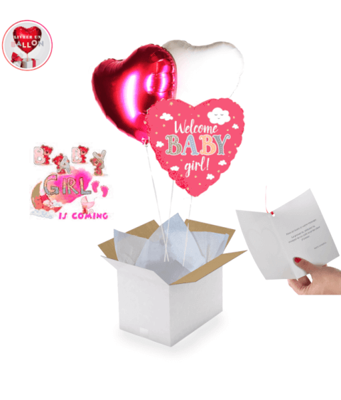 Bouquet de ballons Welcome Baby Girl By Livrer un Ballon