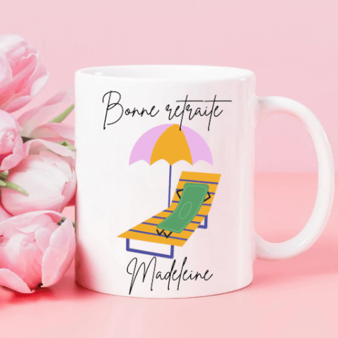Mug "Bonne Retraite" – Personnalisable avec un Prénom