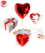 Vignette 1 Ballon Coeur Rouge + 24 Roses Rouges de Savon By Livrer un Ballon