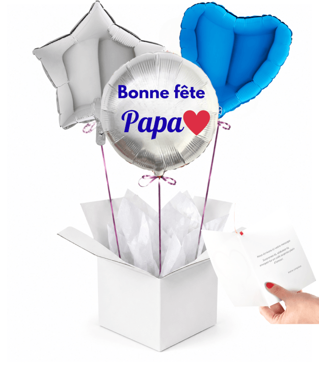 Image 1 Bouquet de Ballons « Bonne Fête Papa » Gonflés à l’Hélium