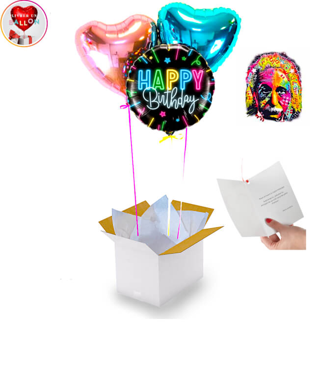 Image 1 Bouquet de Ballon Happy Birthday Neon By Livrer un Ballon