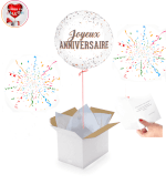 Ballon Joyeux Anniversaire gonflé à l'hélium 45 cm