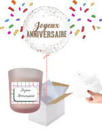 Vignette 1 Box Cadeau “Joyeux Anniversaire” – Ballon et Bougie Parfumée