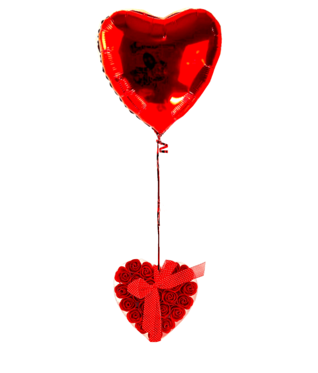 Ballon Coeur - Rouge pailleté - Bouquet de Ballons