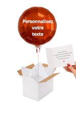 Vignette 1 Ballon Rond Orange Métallisé Personnalisé – Joyeux Anniversaire