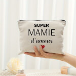 Vignette 1 Trousse à maquillage Super Mamie d'amour – Cadeau personnalisé– Idée site cadeau anniversaire – Livraison rapide