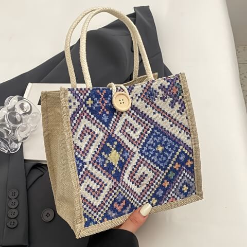 Sac Cabas Motif Bohème – 21 x 20 cm