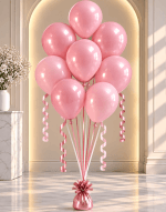 Vignette 1 Bouquet de 8 ballons hélium rose – Élégant et prêt à offrir
