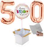 Vignette 1 Bouquet de Ballons Chiffres 50 + Happy Birthday By Livrer un Ballon