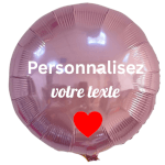 Ballon rond rose parme à personnaliser