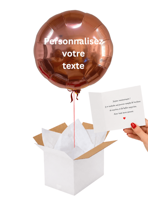 Ballon Rond Or Rose Métallisé Personnalisé – Message au Choix