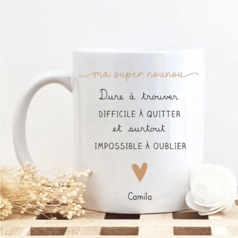 Mug "Ma Super Nounou" – Personnalisable avec le Prénom de l’Enfant