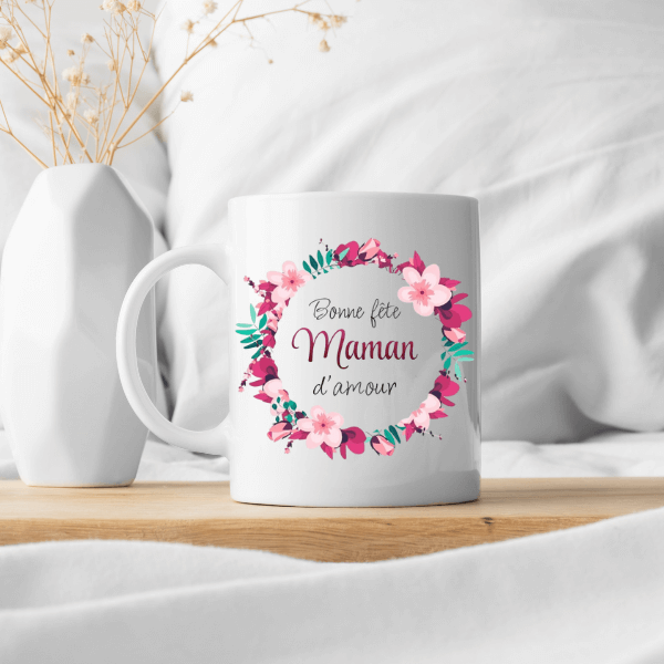 Image 1 Mug "Bonne fête Maman" – Édition Fleurie