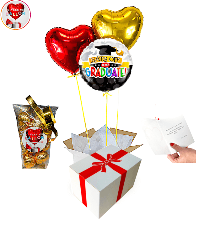 Image 1 Bouquet de Ballons Diplome + Ballotin de Chocolat By LIvrer un Ballon