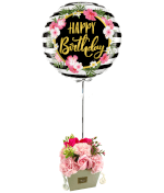 Vignette 1 Ballon Happy Fleuries+Bouquet de roses de Savon