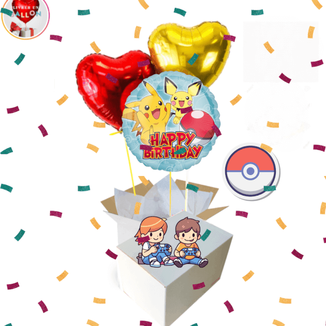 Image 1 Bouquet de Ballons Pokemon Joyeux anniversaire à personnaliser
