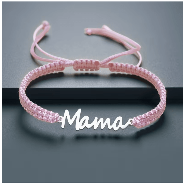 Image 1 Bracelet « Mama » Rose Tressé