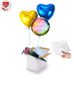 Vignette 1 Bouquet de Ballons Happy Birthday Solaire+Sa Rose de Savon. By Livrer un Ballon